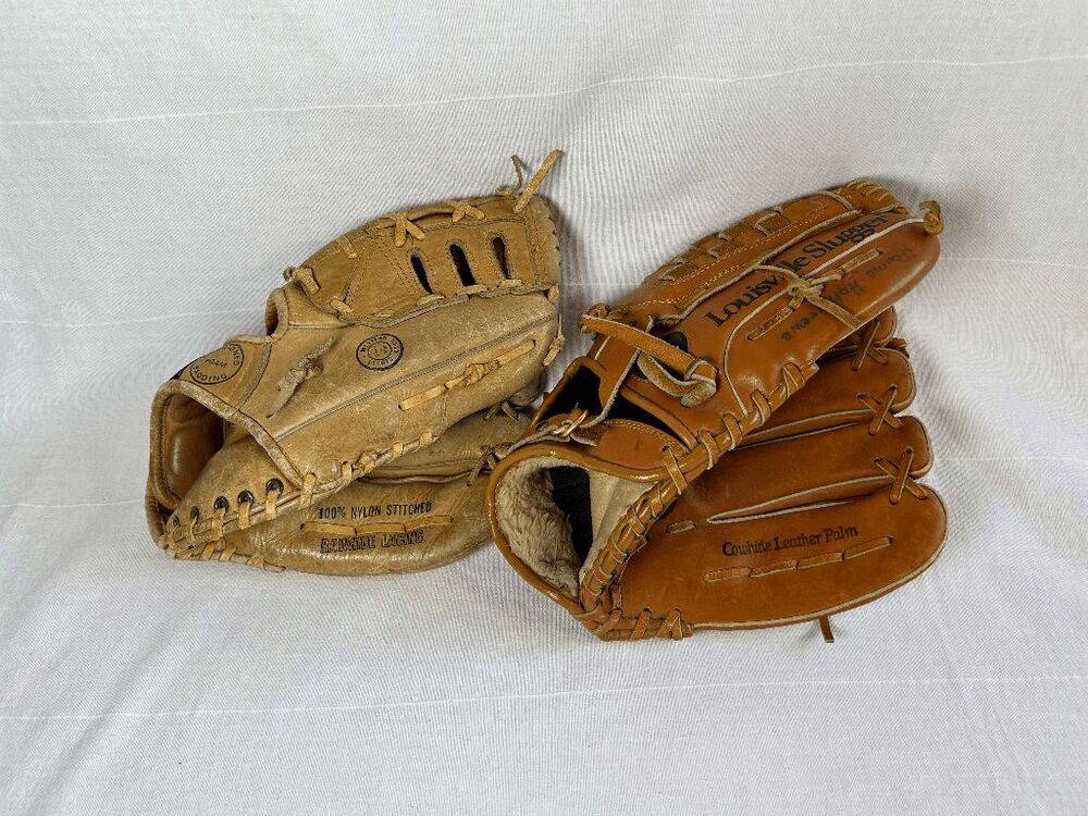 Youth Baseball Glove Lot of Two Louisville Slugger L1250 & Revelation G1260